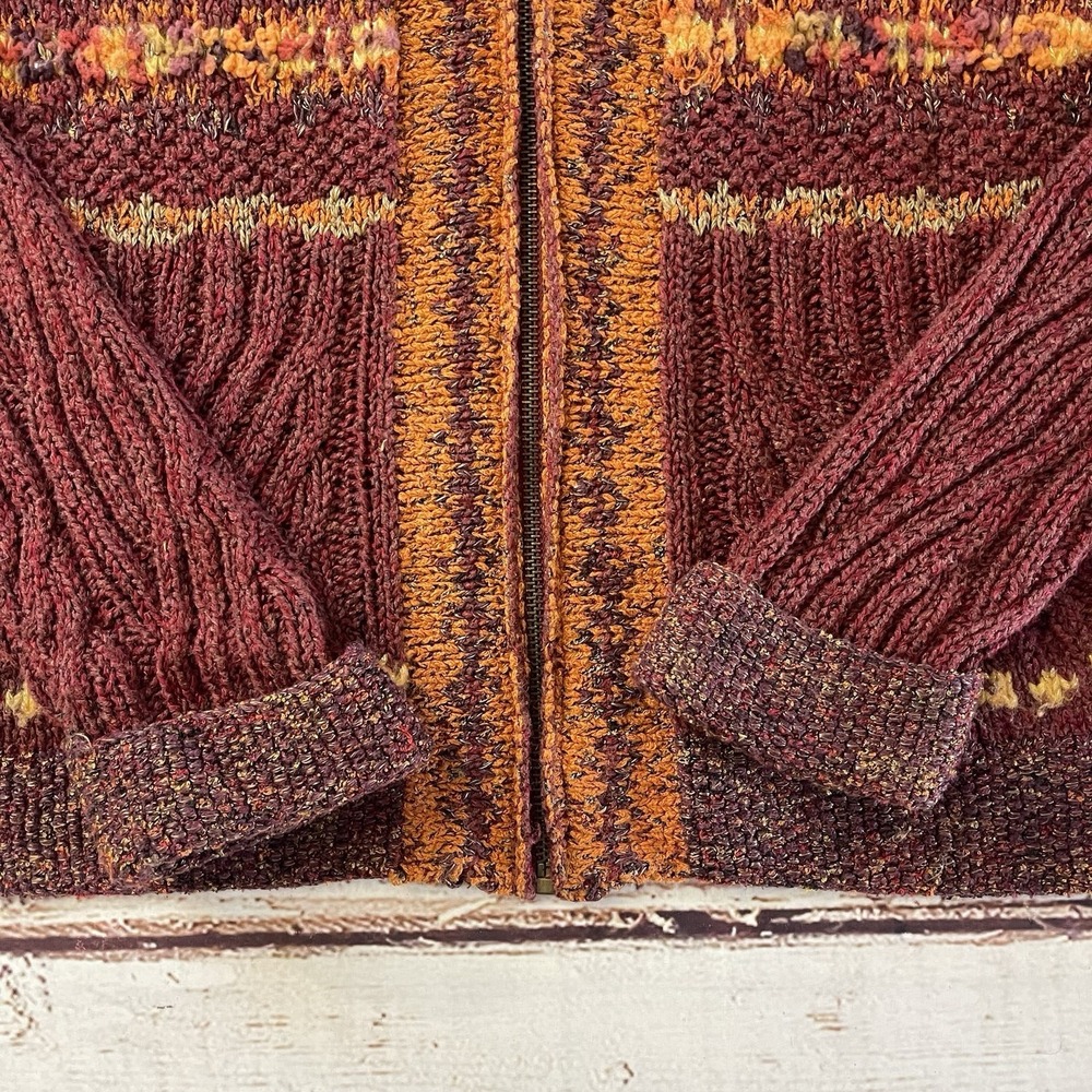 Vintage Sigrid Olsen Sport Cardigan Silk Wool Cable Knit Grandma knitted By Hand - Picture 6 of 12